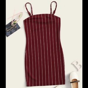 11-12girls dress maroon withstripes new never worn